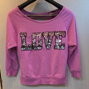 Joe Boxer Pink Sequin Love Top